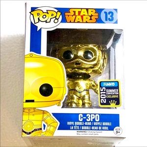 C-3PO Gold Exclusive Star Wars Funko POP 13 Bobble Head